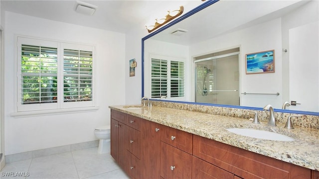 5961 Sea Grass Ln, Naples, FL 34116 - full bath featuring double vanity, a stall shower, and tile patterned floors