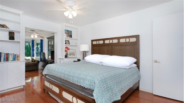5961 Sea Grass Ln, Naples, FL 34116 - bedroom featuring wood finished floors and a ceiling fan