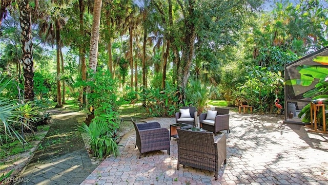 5961 Sea Grass Ln, Naples, FL 34116 - view of patio / terrace featuring an outdoor hangout area