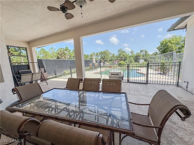 2041 24th Ave NE, Naples, FL 34120 - view of patio / terrace featuring ceiling fan and outdoor dining area