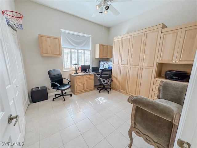 2041 24th Ave NE, Naples, FL 34120 - office area featuring a ceiling fan and light tile patterned floors