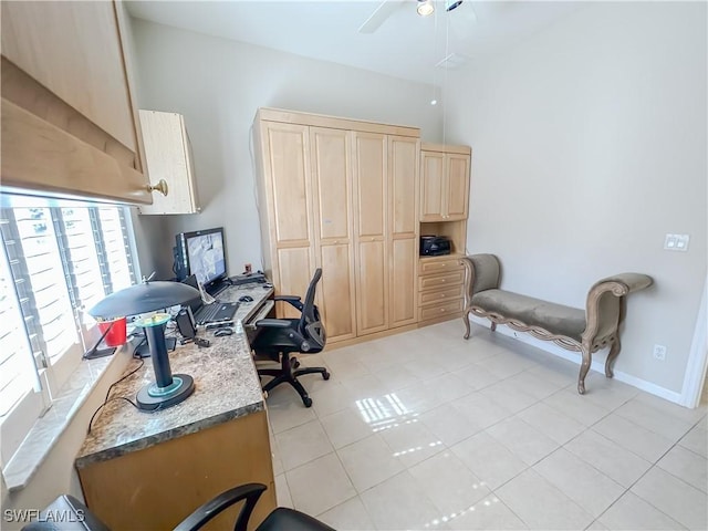 2041 24th Ave NE, Naples, FL 34120 - office with light tile patterned floors and ceiling fan