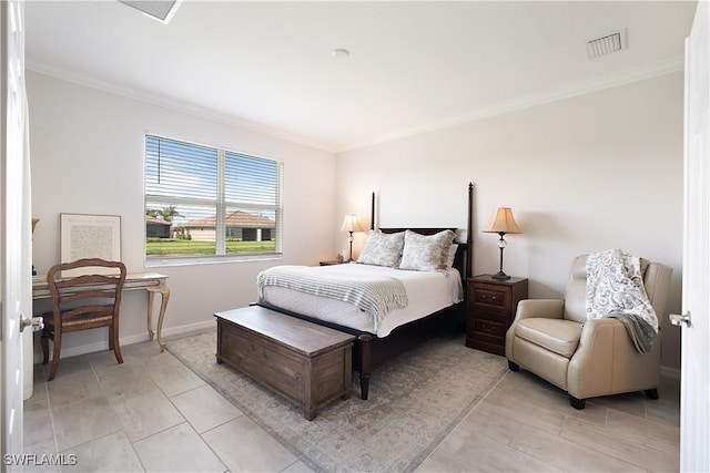 2042 Tamarron Ln, Naples, FL 34120 - bedroom with crown molding and light tile patterned floors