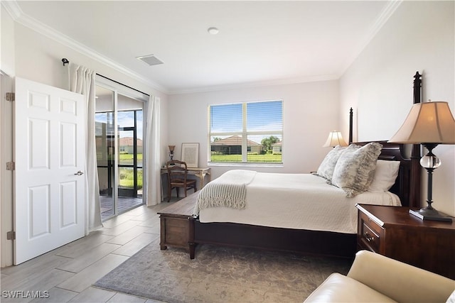 2042 Tamarron Ln, Naples, FL 34120 - bedroom with access to exterior and ornamental molding