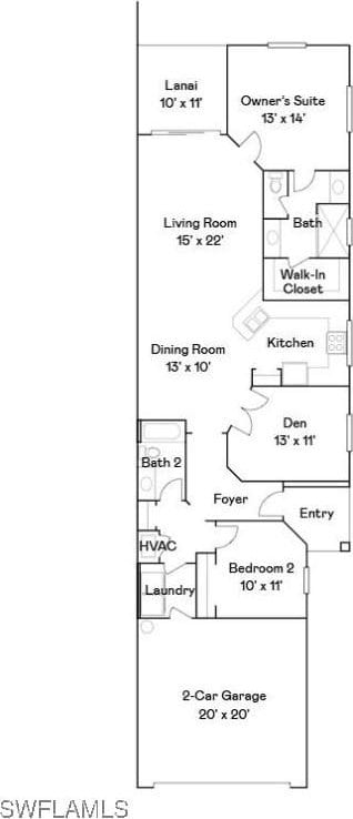 2042 Tamarron Ln, Naples, FL 34120 - view of property floor plan