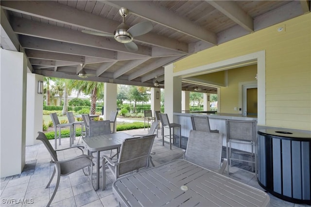 2042 Tamarron Ln, Naples, FL 34120 - view of patio / terrace featuring a ceiling fan