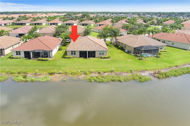 2042 Tamarron Ln, Naples, FL 34120 - aerial view of residential area featuring a large body of water