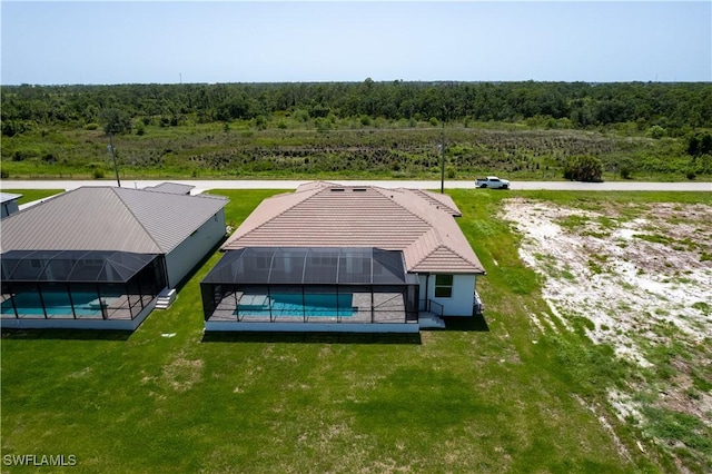 241 Rotonda Blvd S, Rotonda West, FL 33947 - view from above of property with a heavily wooded area and a pool