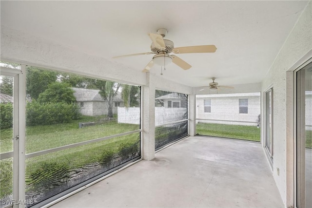 13671 Willow Bridge Dr, North Fort Myers, FL 33903 - unfurnished sunroom with a ceiling fan