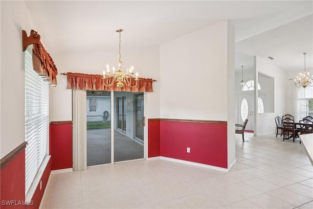 13671 Willow Bridge Dr, North Fort Myers, FL 33903 - dining area featuring a chandelier and tile patterned floors