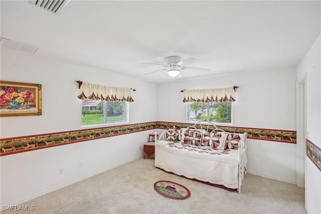 13671 Willow Bridge Dr, North Fort Myers, FL 33903 - carpeted bedroom featuring ceiling fan