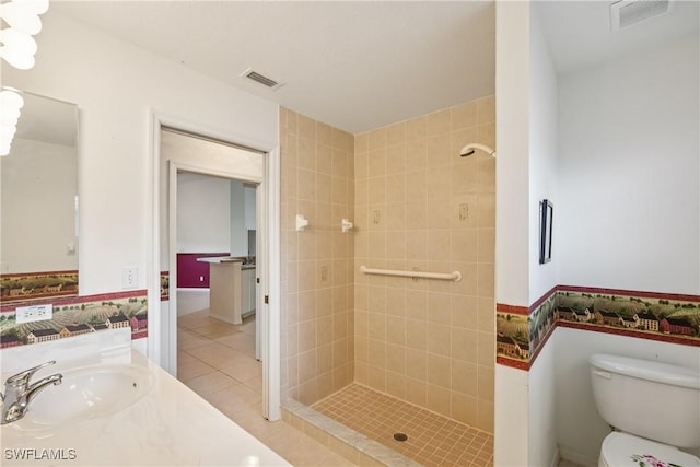 13671 Willow Bridge Dr, North Fort Myers, FL 33903 - full bath with a shower stall, vanity, tile patterned floors, and a wainscoted wall