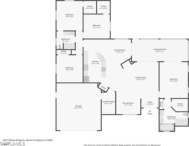 13671 Willow Bridge Dr, North Fort Myers, FL 33903 - view of room layout