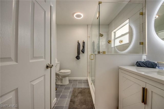 917 SW 23rd St, Cape Coral, FL 33991 - full bath featuring vanity, a stall shower, and tile patterned floors