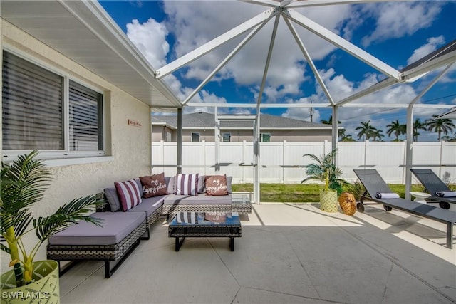 917 SW 23rd St, Cape Coral, FL 33991 - view of patio featuring outdoor lounge area and glass enclosure