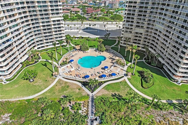 380 Seaview Ct Unit 1505, Marco Island, FL 34145 - aerial view of property's location featuring a pool area