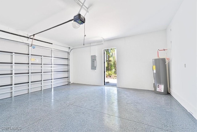 1518 Williams Ave, Lehigh Acres, FL 33972 - garage featuring electric water heater, a garage door opener, and electric panel