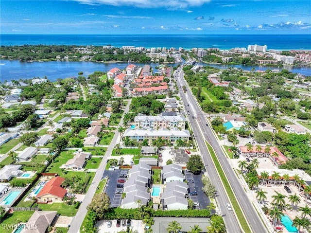 1752 Stickney Point Rd Unit 102, Sarasota, FL 34231 - aerial view of residential area with a nearby body of water and a main thoroughfare