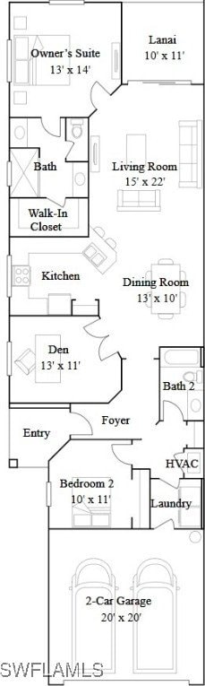 9051 Leatherwood Loop, Lehigh Acres, FL 33936 - view of floor plan / room layout