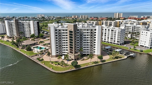 4265 Bay Beach Ln Unit 226, Fort Myers Beach, FL 33931 - drone / aerial view of a nearby body of water and apartment complex / building