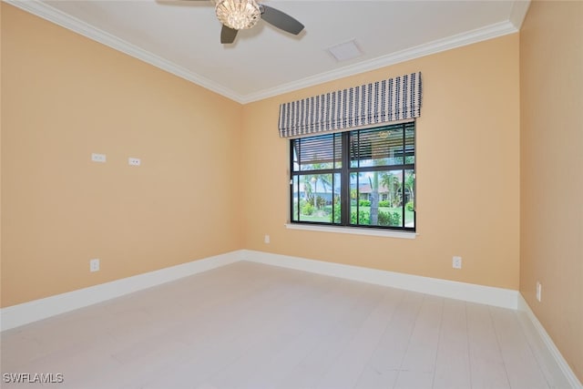 3309 SW 2nd Ln, Cape Coral, FL 33991 - spare room with ceiling fan and ornamental molding