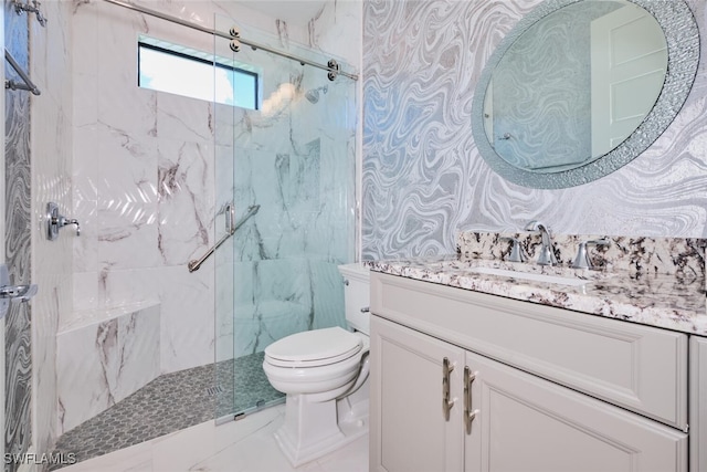 3309 SW 2nd Ln, Cape Coral, FL 33991 - bathroom featuring a marble finish shower and vanity