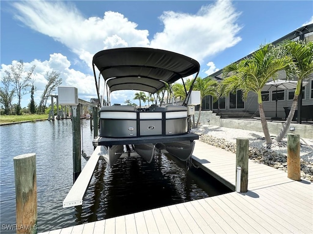 17921 Stevens Blvd, Fort Myers Beach, FL 33931 - dock with boat lift and a water view