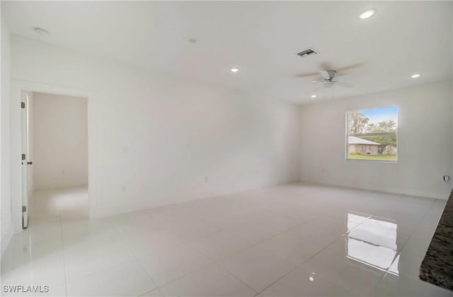 2109 Jefferson Ave, Alva, FL 33920 - unfurnished room featuring a ceiling fan, recessed lighting, and tile patterned floors