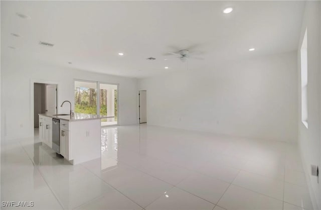 2109 Jefferson Ave, Alva, FL 33920 - unfurnished room featuring ceiling fan, recessed lighting, and light tile patterned floors