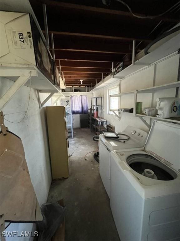 1262 Joerin Ave, North Fort Myers, FL 33903 - below grade area featuring separate washer and dryer