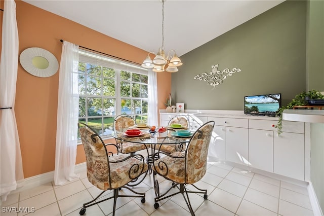 15041 Lakeside View Dr Unit 2104, Fort Myers, FL 33919 - dining area featuring a chandelier and light tile patterned flooring