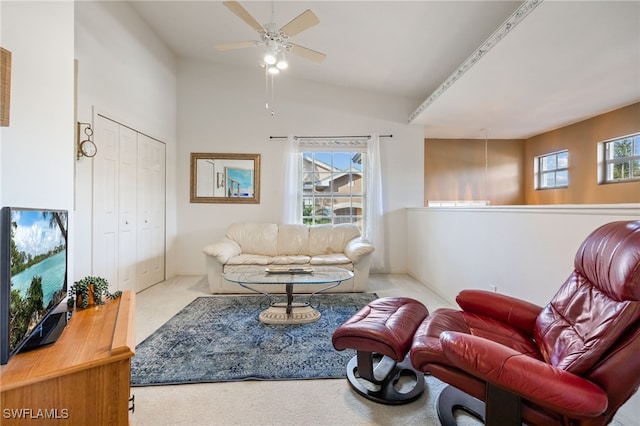 15041 Lakeside View Dr Unit 2104, Fort Myers, FL 33919 - living area with carpet floors and ceiling fan