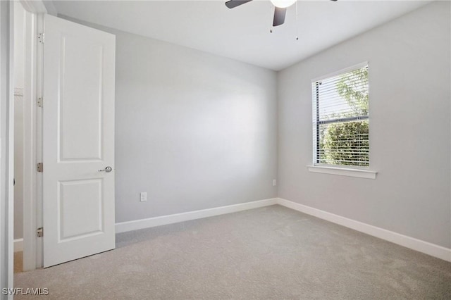 17215 Hadlow Pl, Fort Myers, FL 33967 - carpeted spare room featuring a ceiling fan and baseboards
