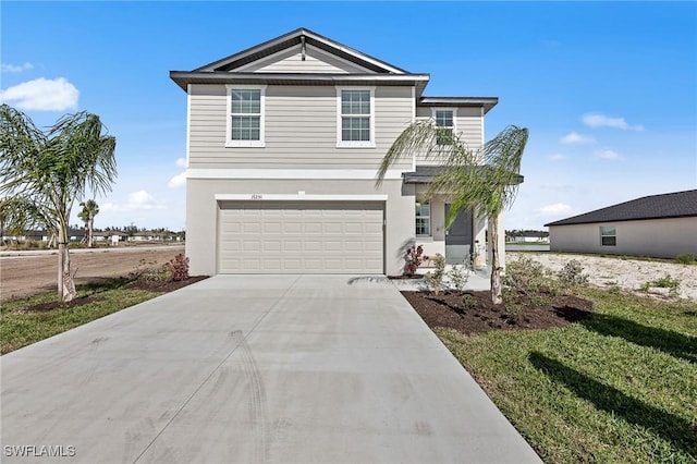 17251 Monte Isola Way N, Fort Myers, FL 33917 - view of front of home with concrete driveway, an attached garage, and stucco siding