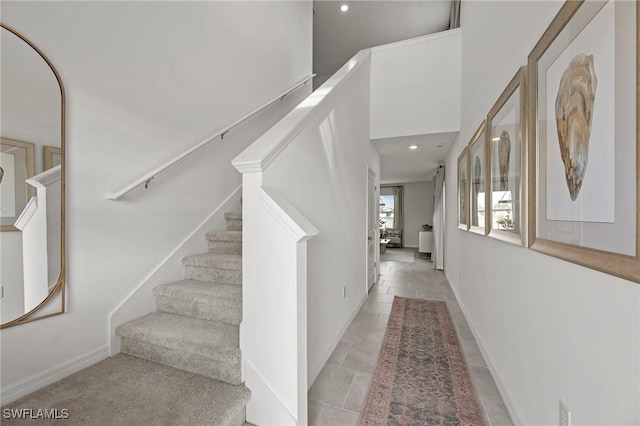 17251 Monte Isola Way N, Fort Myers, FL 33917 - stairs featuring recessed lighting and baseboards