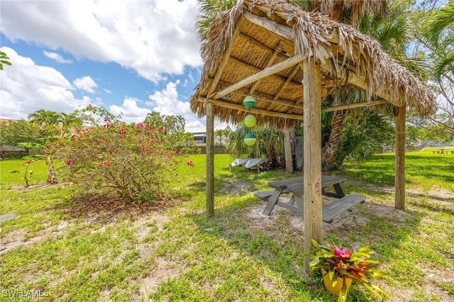 116 Sharwood Dr, Naples, FL 34110 - view of green lawn with a gazebo