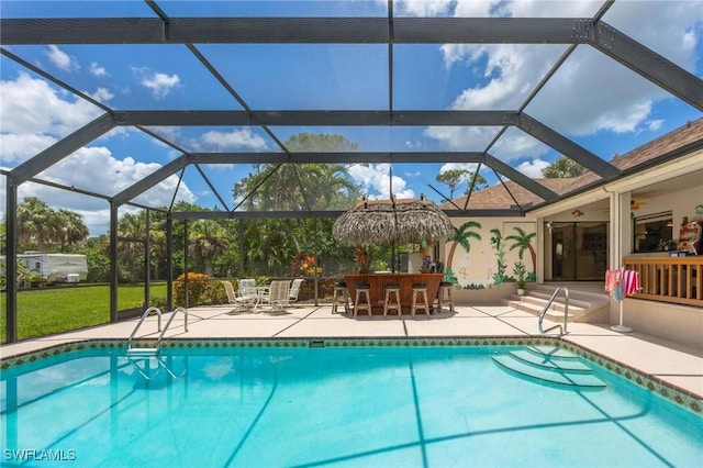 116 Sharwood Dr, Naples, FL 34110 - swimming pool featuring a patio area and a lanai
