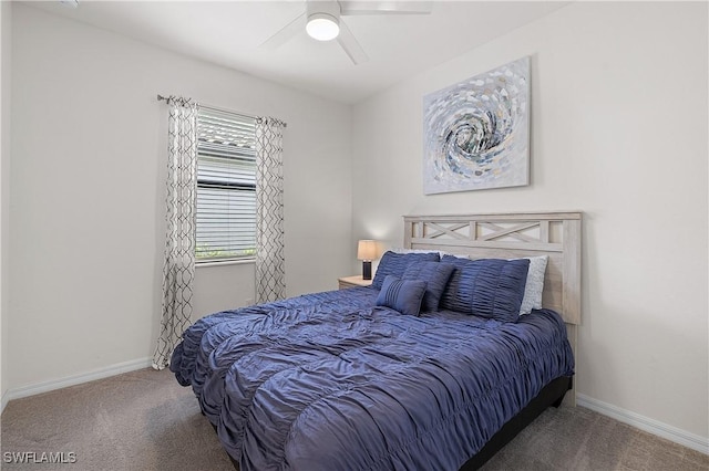 19368 Elston Way, Estero, FL 33928 - carpeted bedroom with baseboards and a ceiling fan