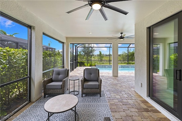 19387 Elston Way, Estero, FL 33928 - sunroom / solarium with a ceiling fan