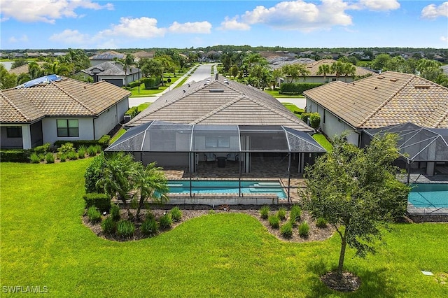 19387 Elston Way, Estero, FL 33928 - aerial perspective of suburban area featuring a pool