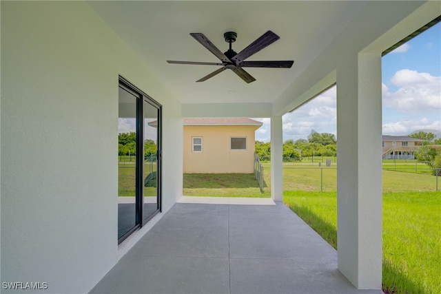 3709 6th St SW, Lehigh Acres, FL 33976 - view of patio with a ceiling fan