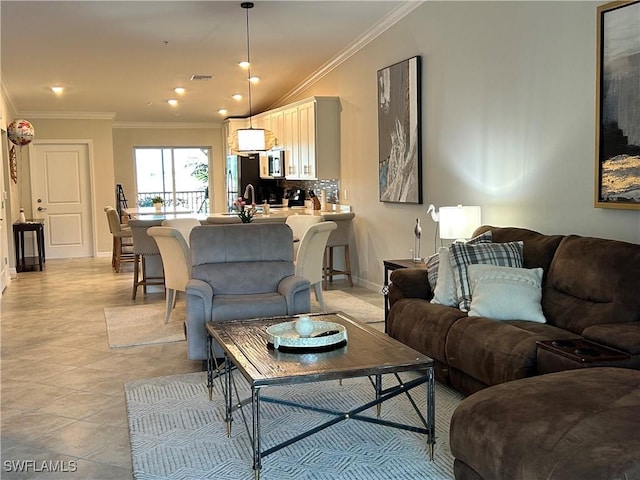 6023 Ellerston Way Unit 1825, Ave Maria, FL 34142 - living area featuring ornamental molding and recessed lighting