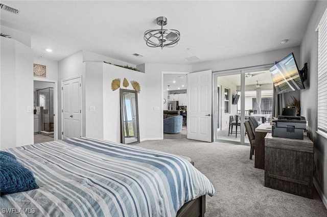 43301 Water Bird Way Unit 5221, Punta Gorda, FL 33982 - carpeted bedroom with access to exterior and recessed lighting