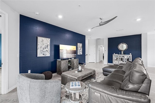 43301 Water Bird Way Unit 5221, Punta Gorda, FL 33982 - living room with an accent wall and recessed lighting