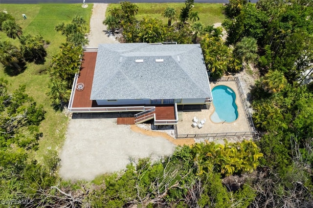 1674 Bunting Ln, Sanibel, FL 33957 - view from above of property featuring a pool area