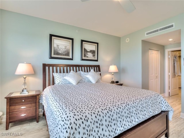 4182 Bay Beach Ln Unit 761, Fort Myers Beach, FL 33931 - bedroom featuring light wood-type flooring and a closet