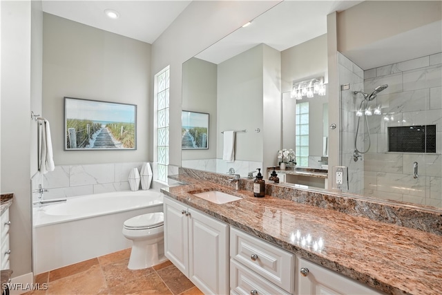 28283 Koi Way, Bonita Springs, FL 34135 - full bath featuring vanity, a garden tub, a stall shower, and plenty of natural light