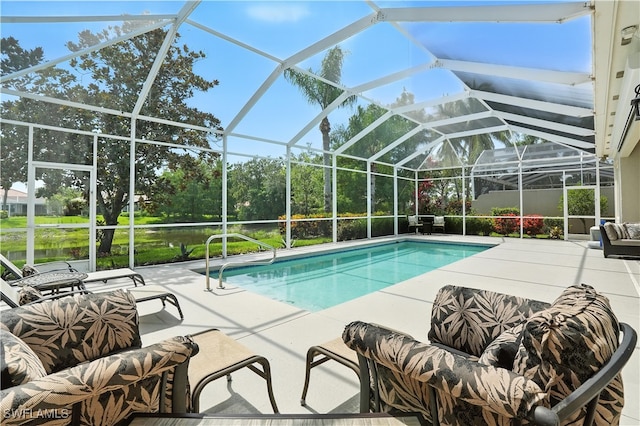 28283 Koi Way, Bonita Springs, FL 34135 - outdoor pool featuring a patio and a lanai
