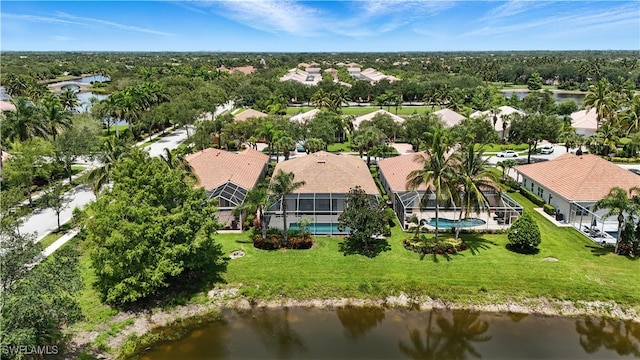 28283 Koi Way, Bonita Springs, FL 34135 - aerial view of residential area with a large body of water and a pool