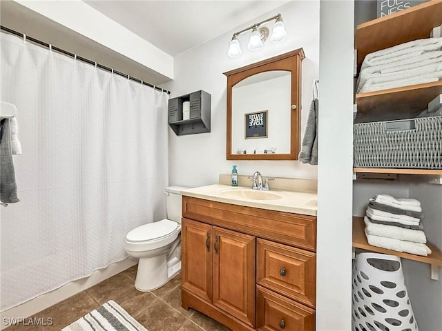 13126 Feather Sound Dr Unit 310, Fort Myers, FL 34481 - full bathroom featuring vanity, tile patterned floors, and a shower with curtain